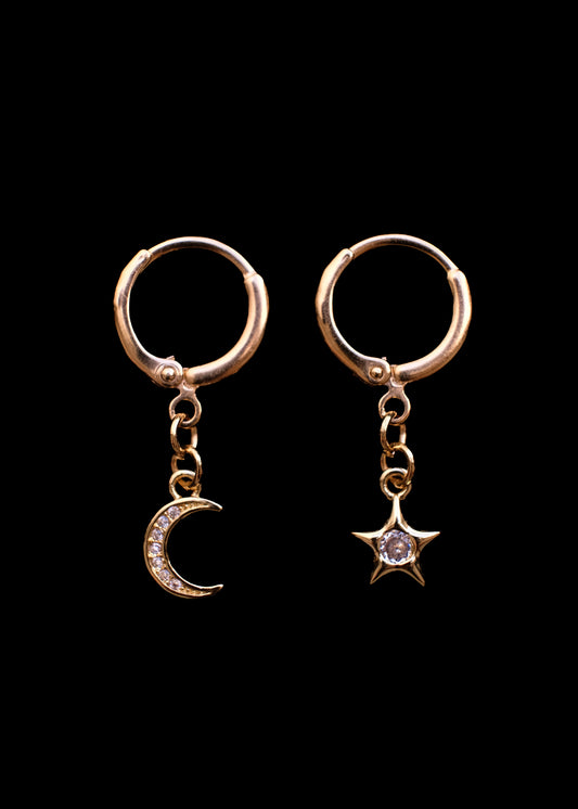 Baby Moon and Star Earrings