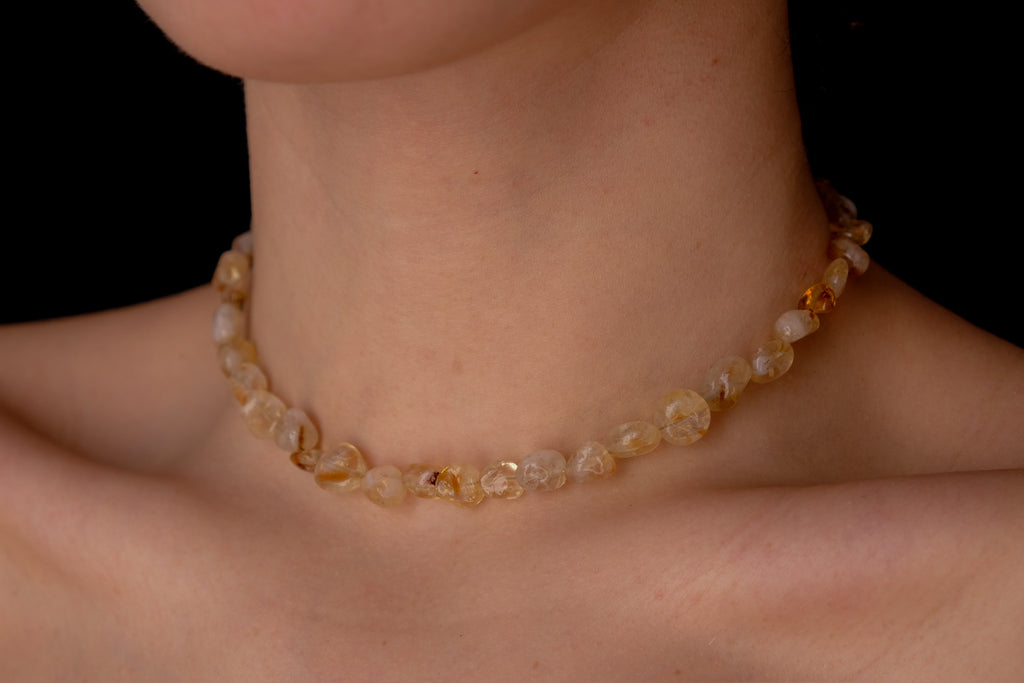 Citrine chip choker