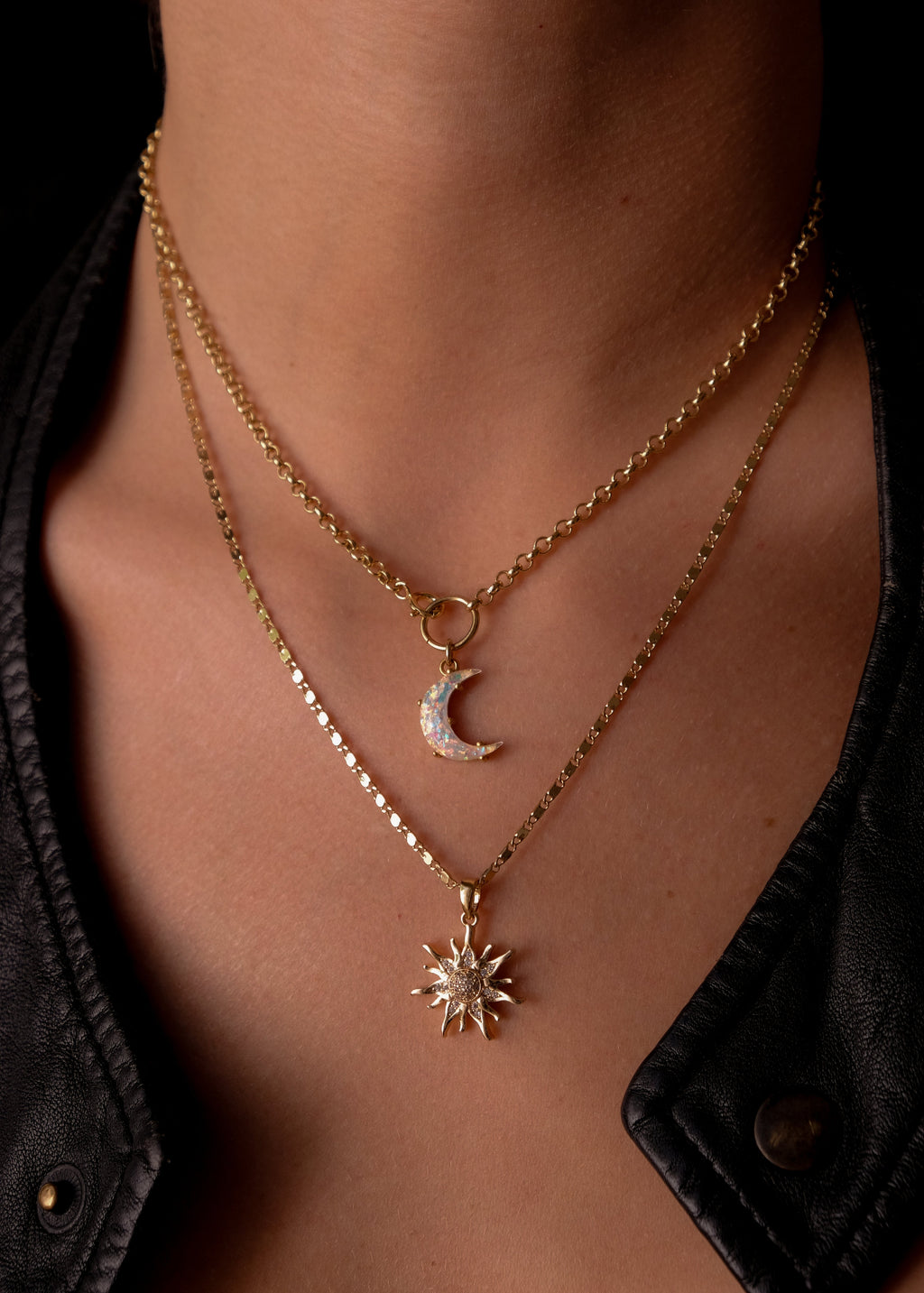 Iridescent moon and sun set II