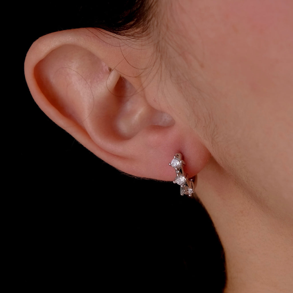 3 crystal hoops