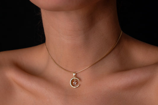 Moon and baby star choker