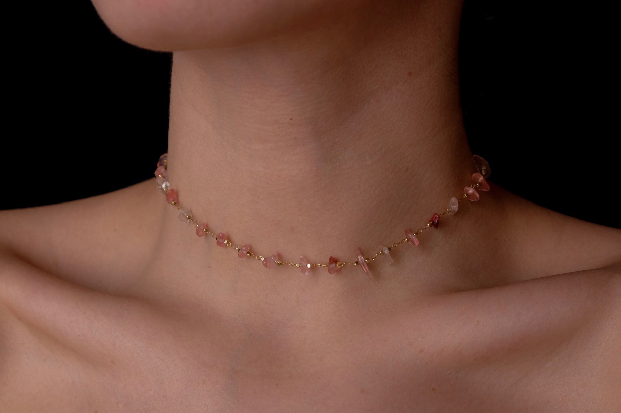 Pink quartz 3 collares set