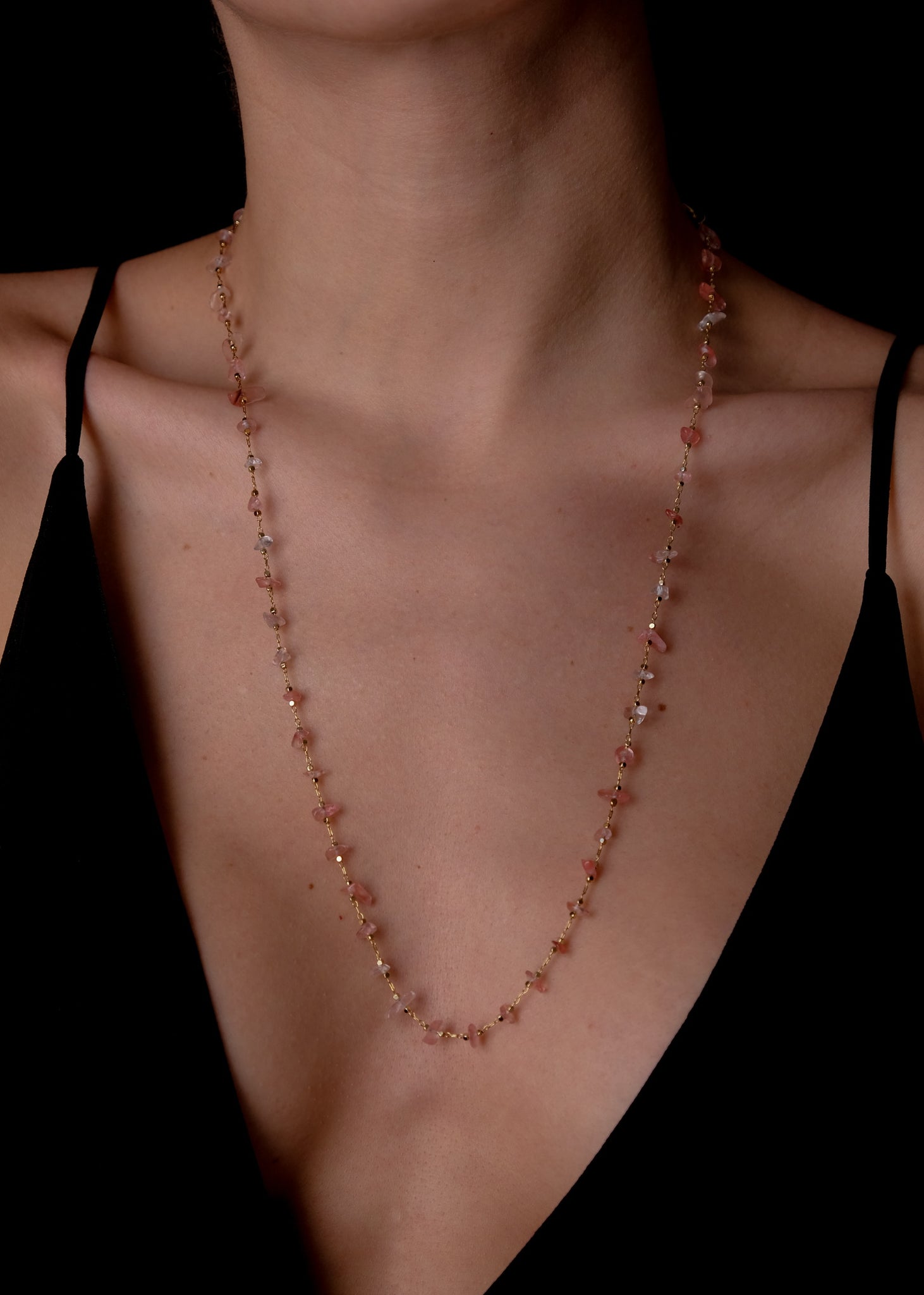 Pink quartz 3 collares set