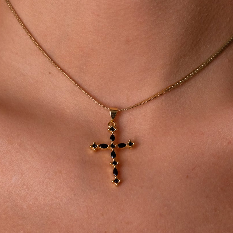Black cross choker