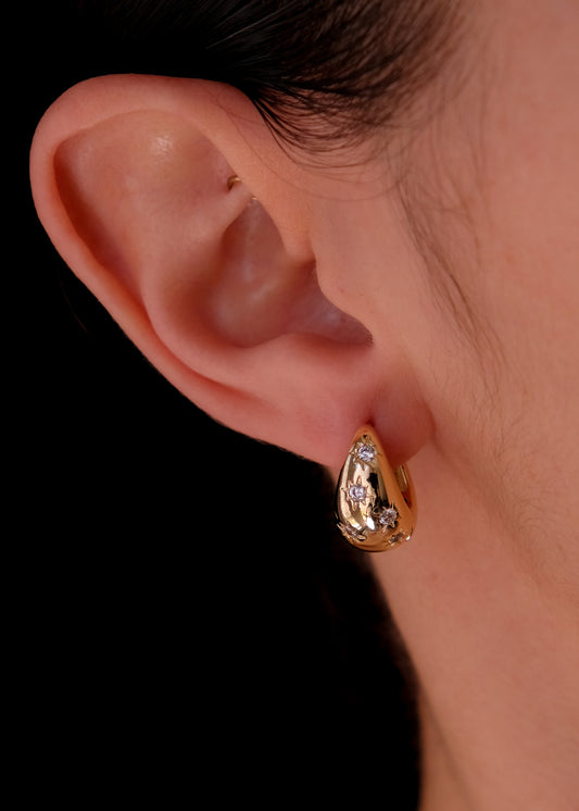 Crystal star hoops