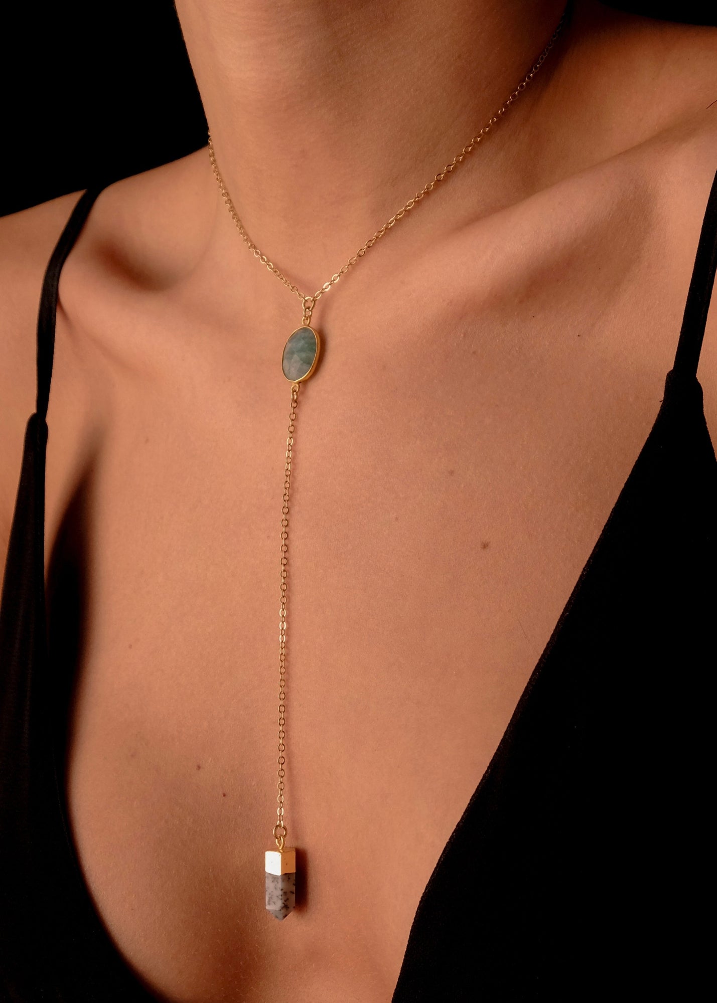 Aquamarine and howlite