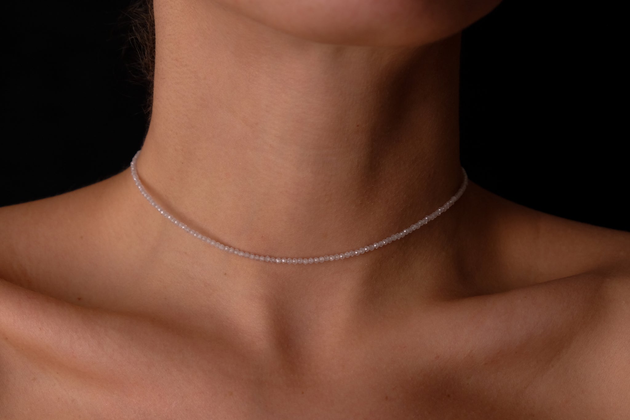 Baby white zirconia choker