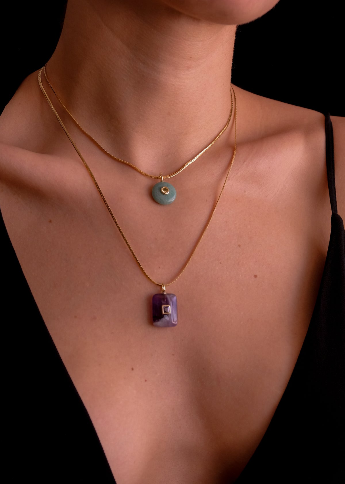 Amazonite and Amethyst Set