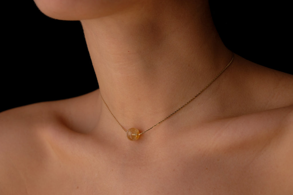 Citrine sphere choker