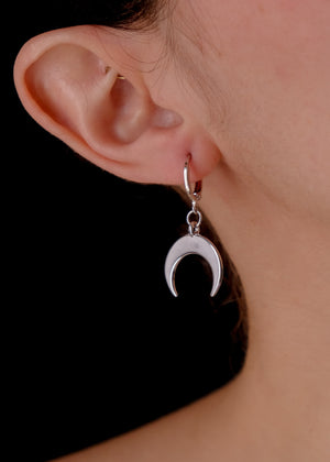 Silver Flat moons earrings