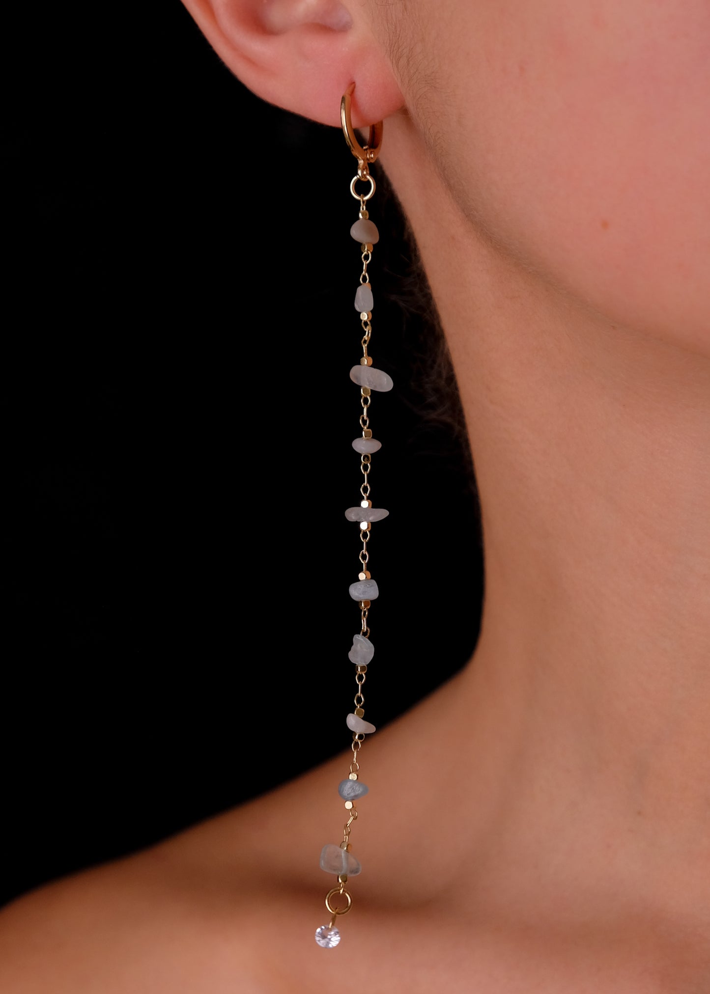 Baby blue stone earrings
