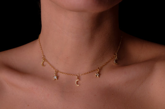 Baby Moons and Stars Choker