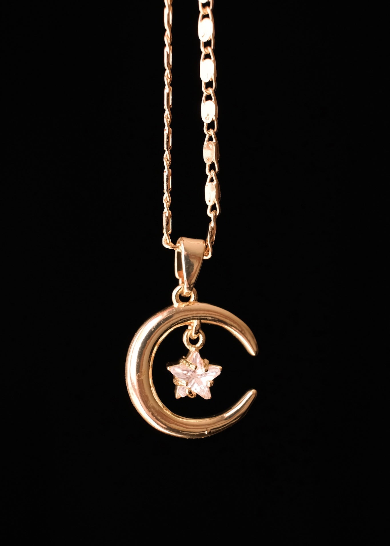 Moon and Baby Star Necklace