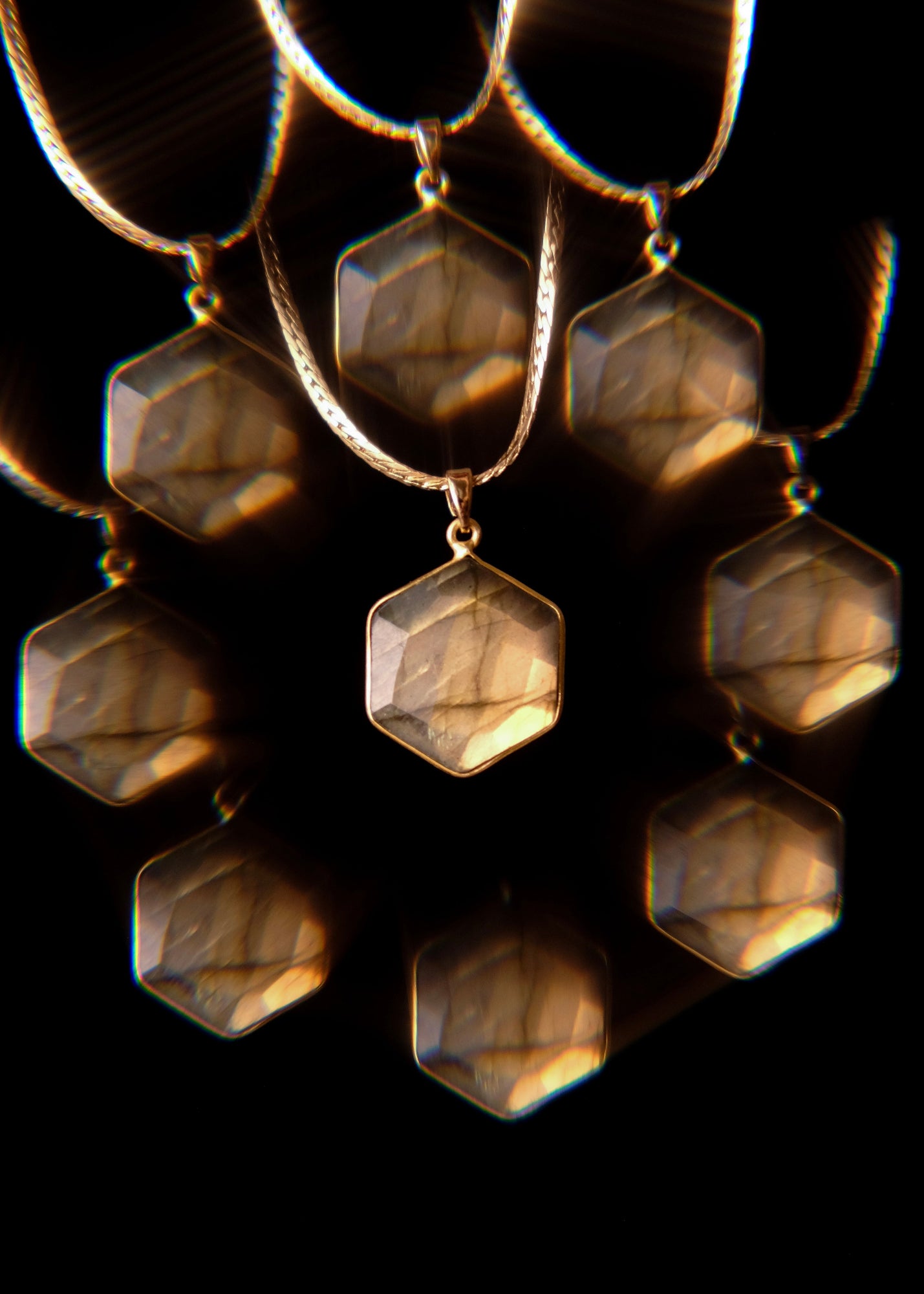 Labradorite hexagon