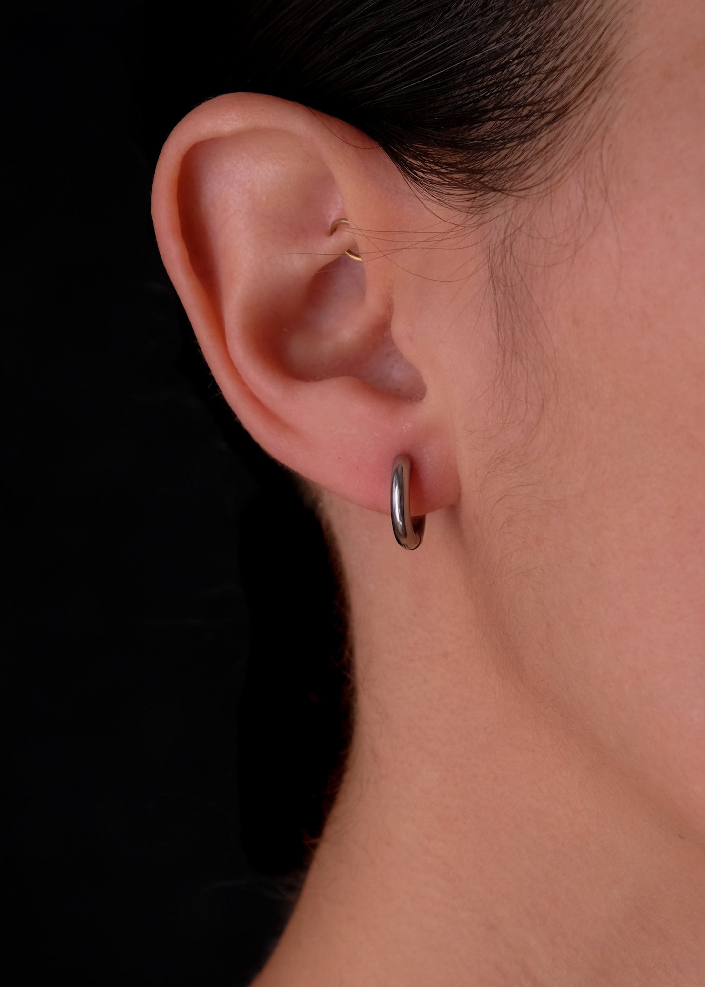 Mini silver hoops