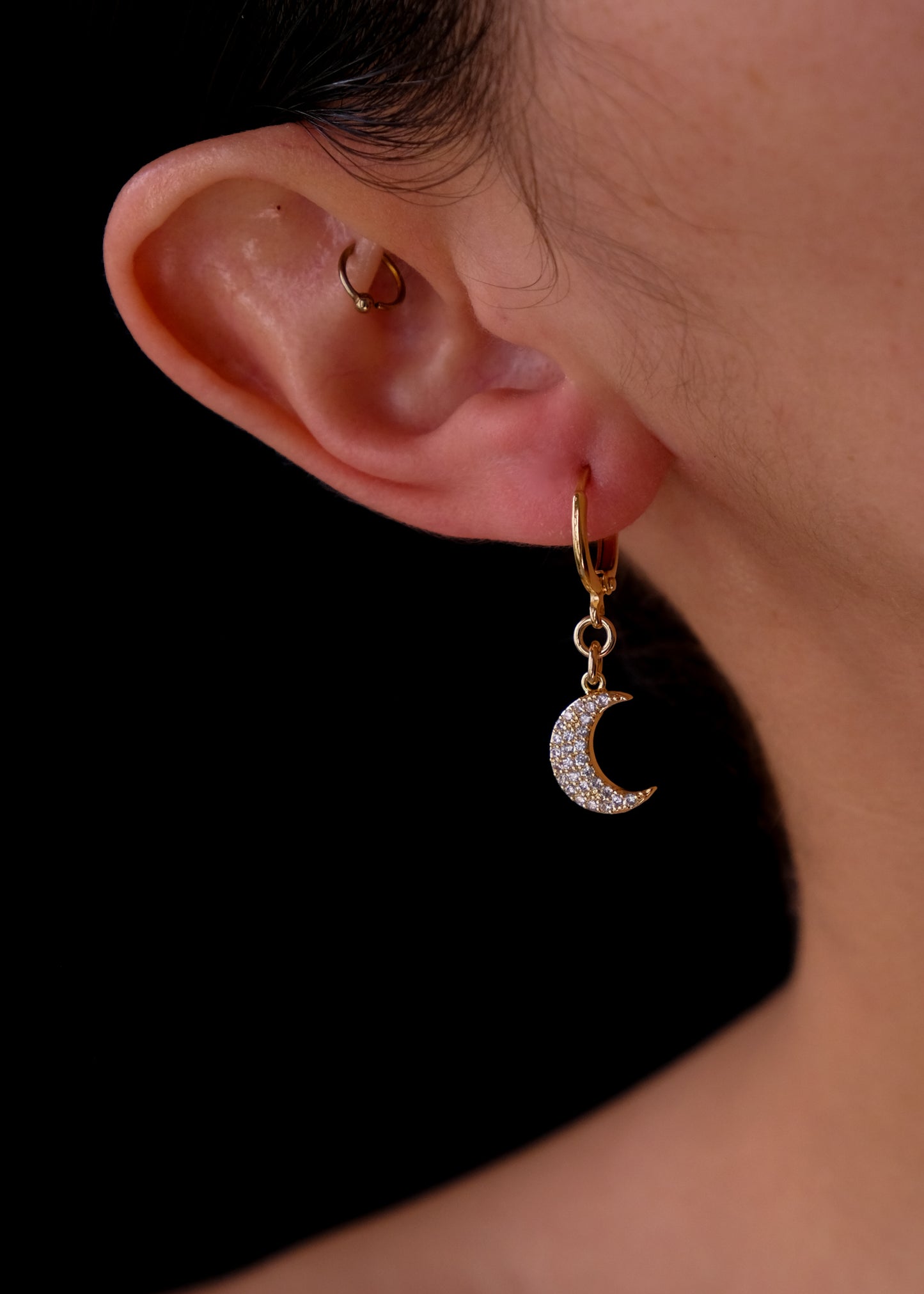 Crystal Moon and Star Earrings