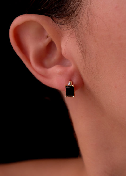 Black Crystal hoops