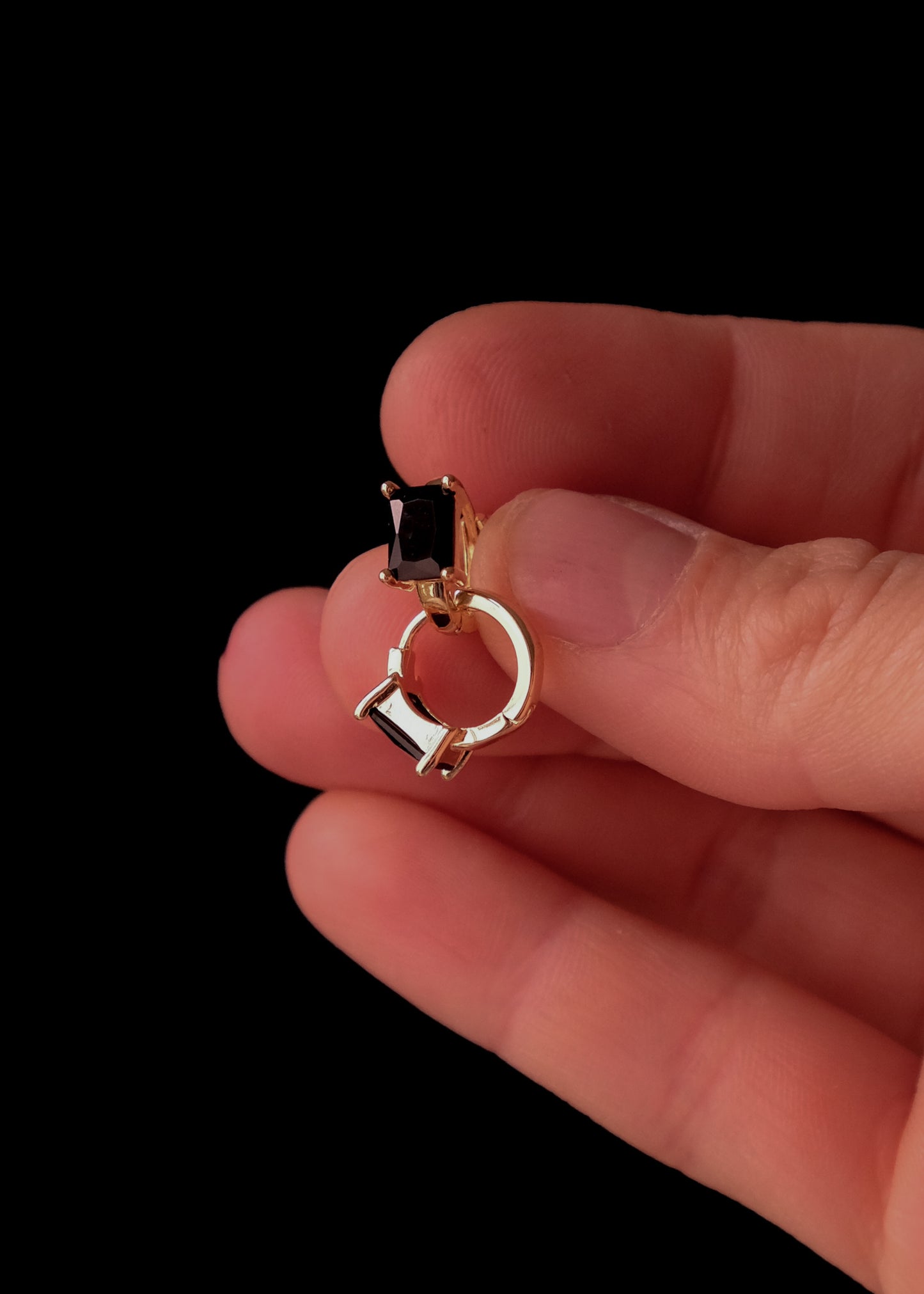 Black Crystal hoops