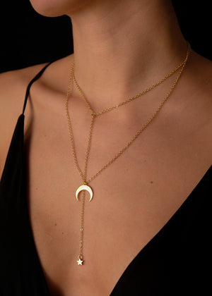 Moon and star set