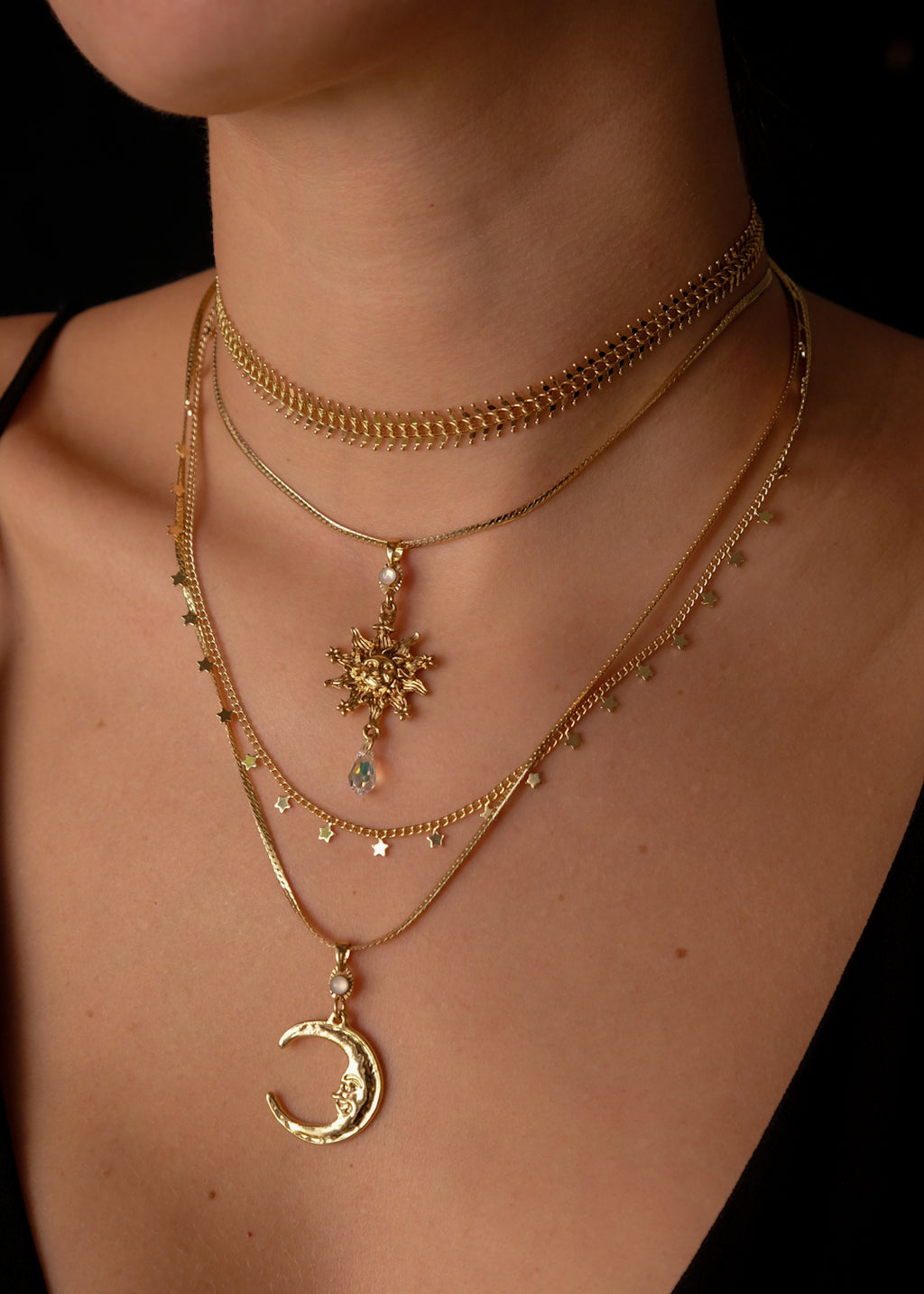 Moon, Sun and Crystal drop set
