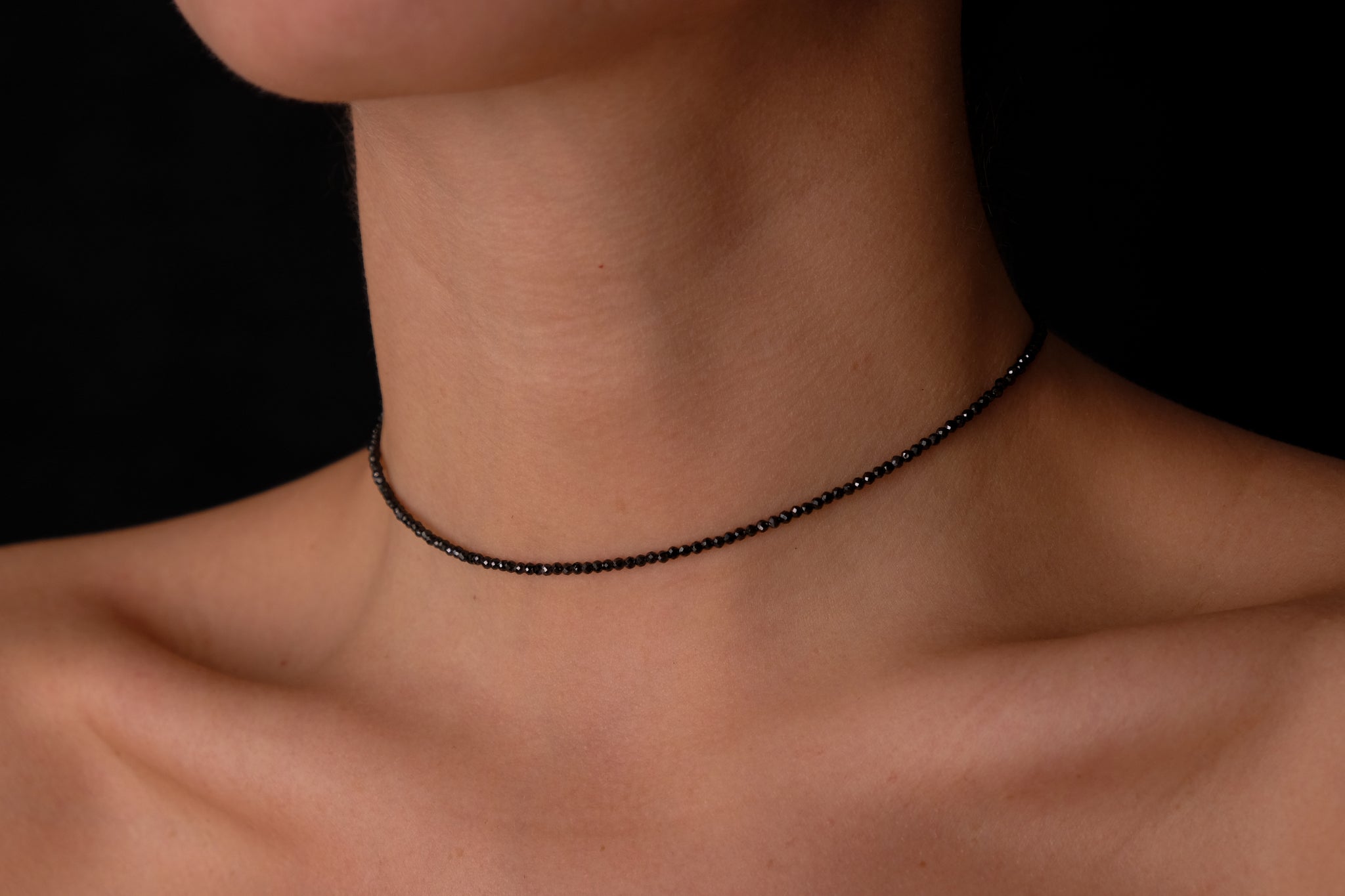 Baby black zirconia choker