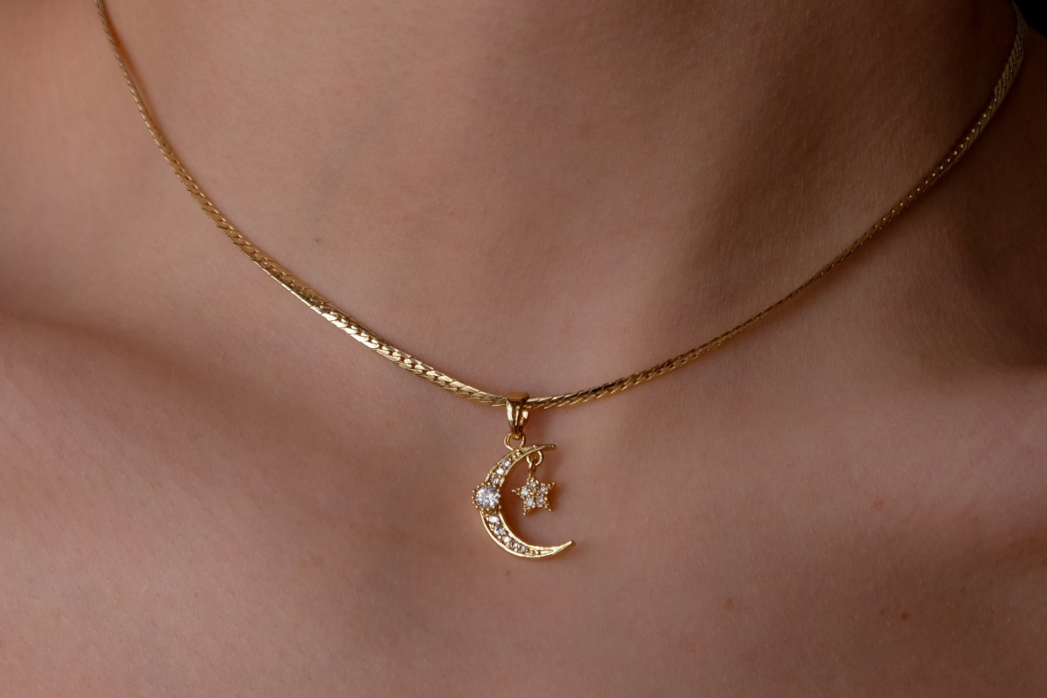 Moon and baby star choker
