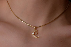 Moon and baby star choker