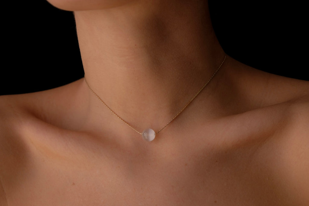 Selenite sphere choker