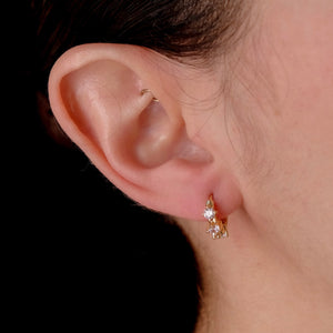 3 crystal hoops