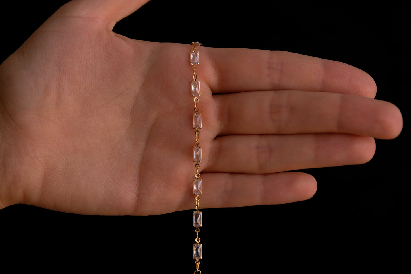 Crystal rectangles choker