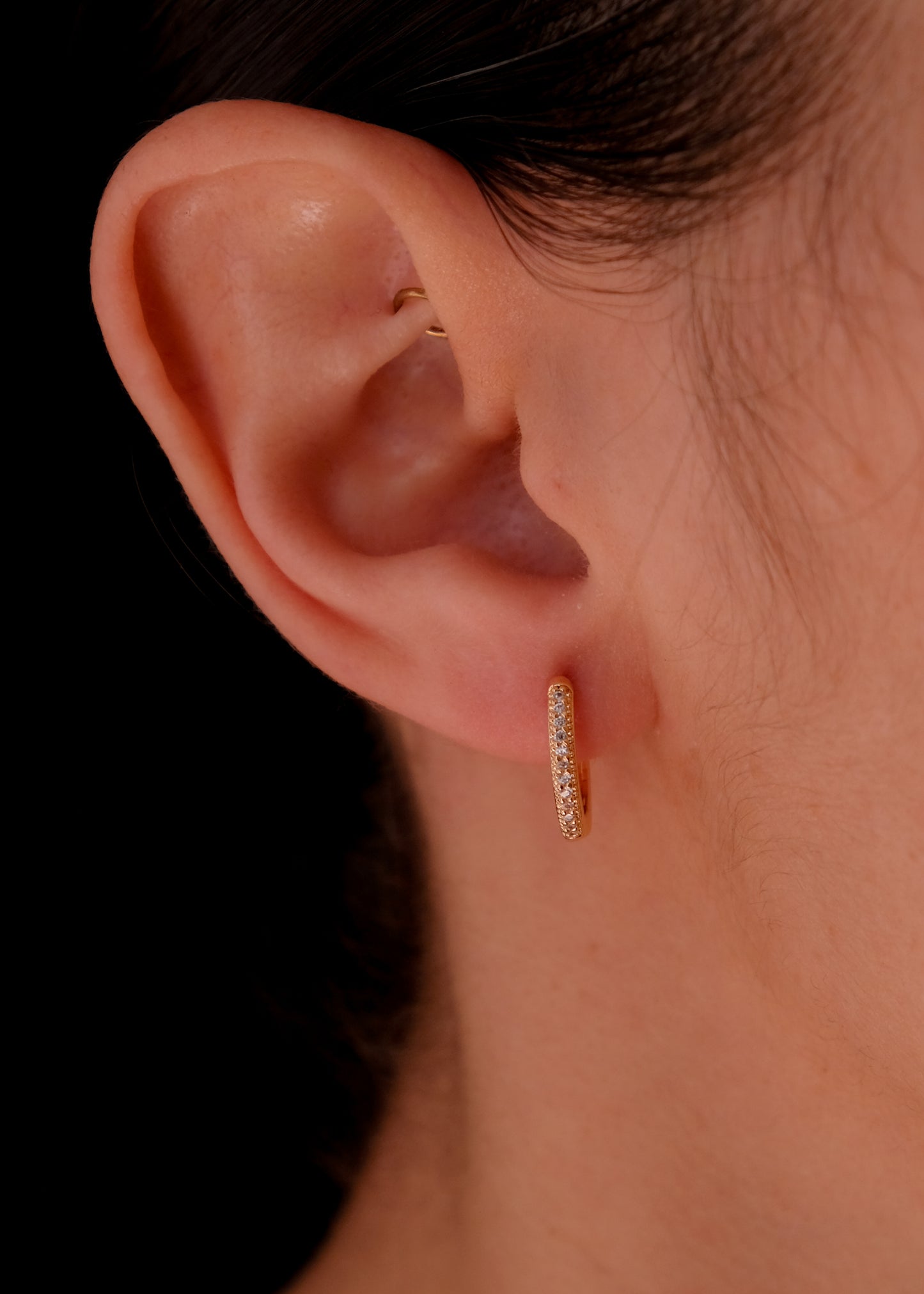 Crystal small hoops