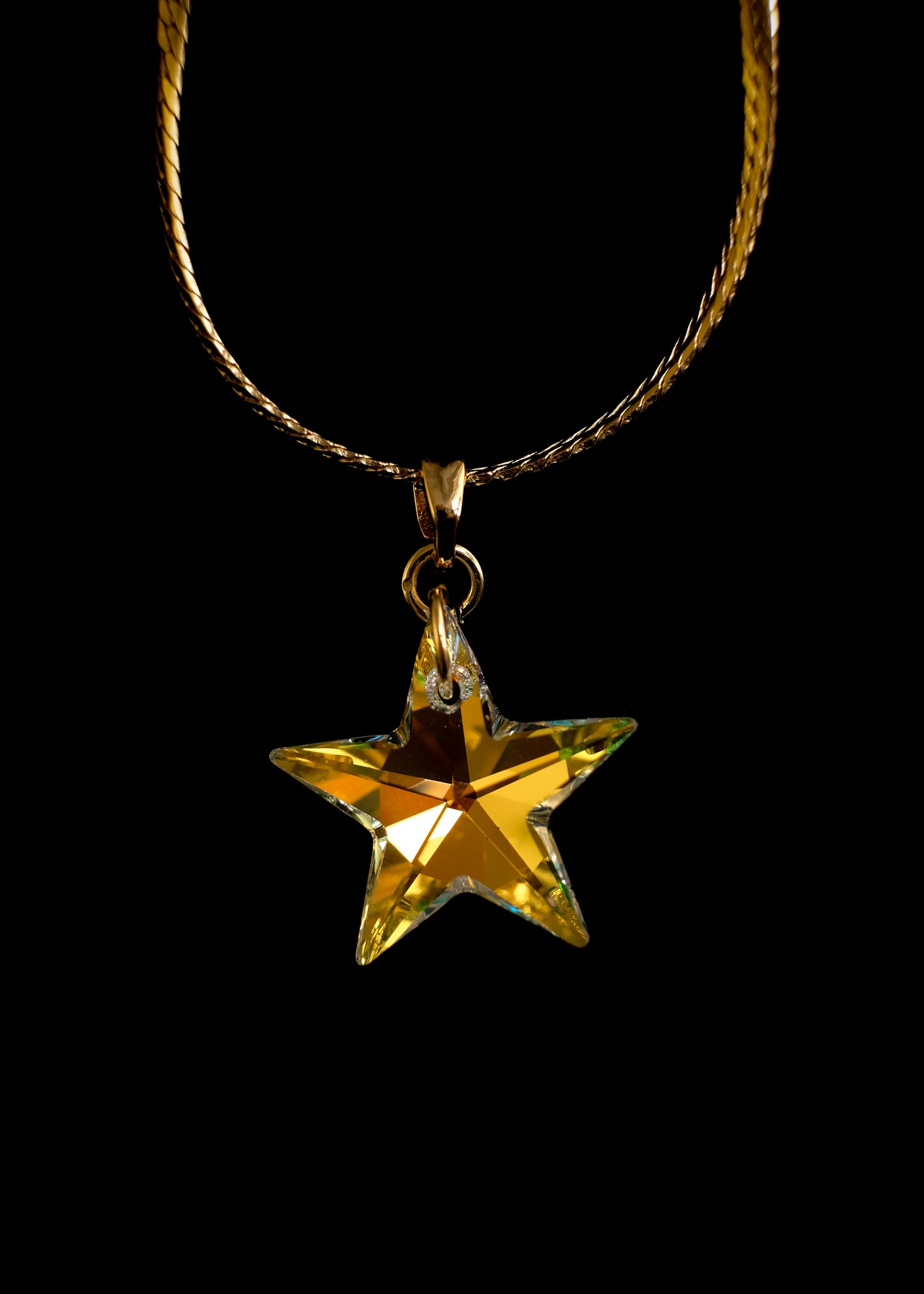 Crystal star chain choker