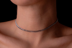 Silver chain choker