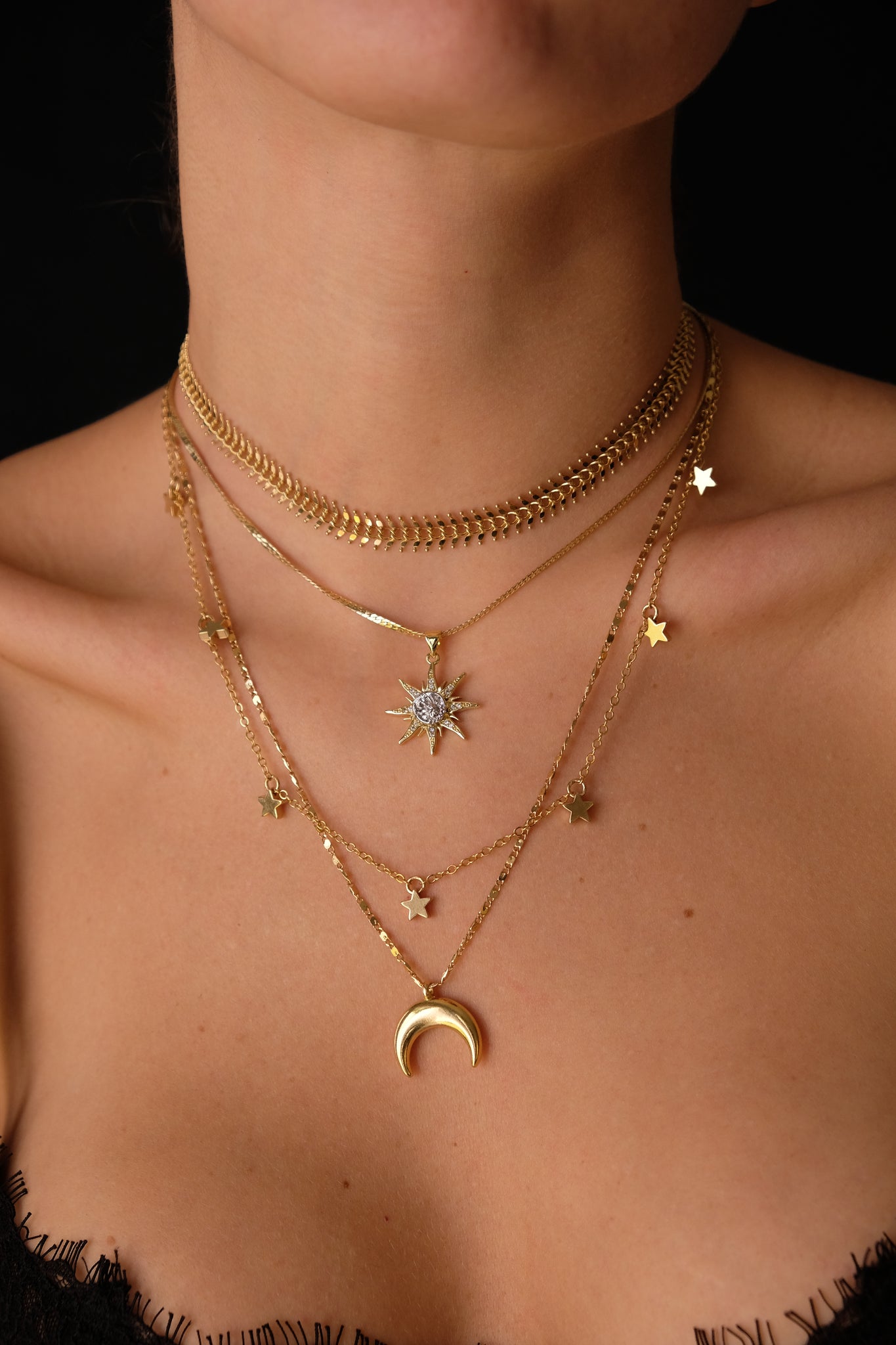 Sun moon and stars set
