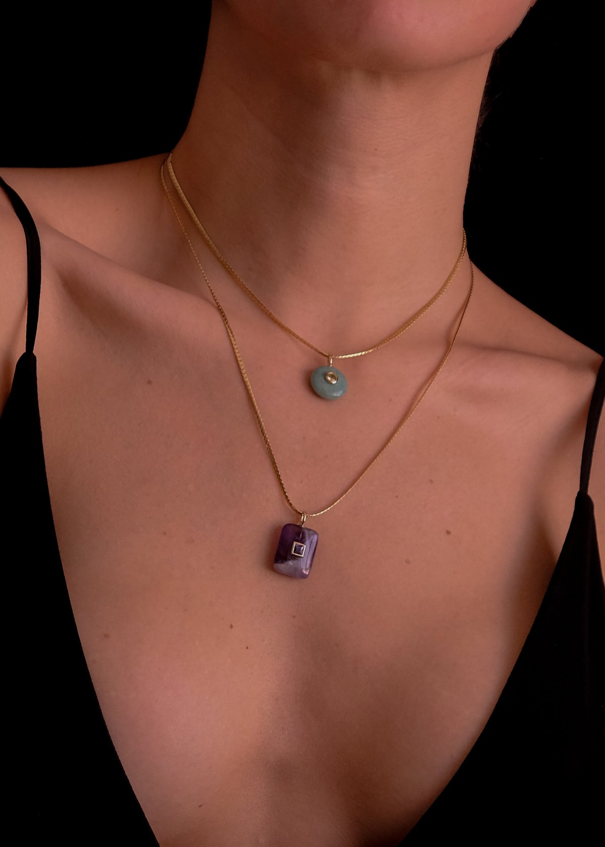 Amazonite and Amethyst Set