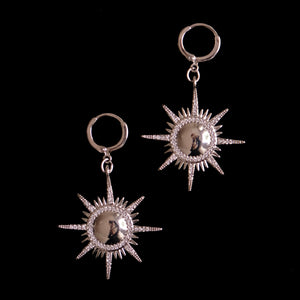 Silver suns earrings