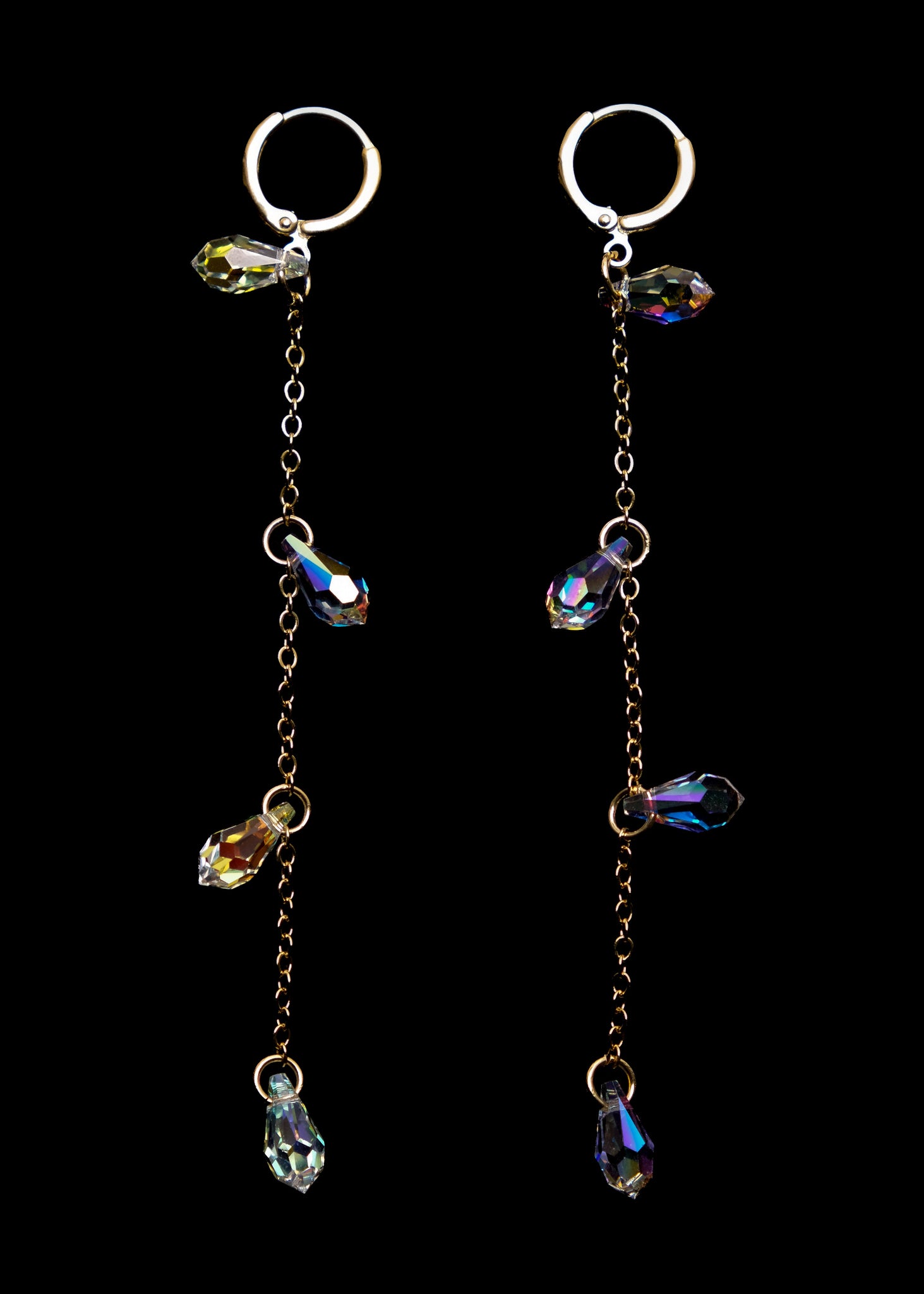 crystal raindrops earrings