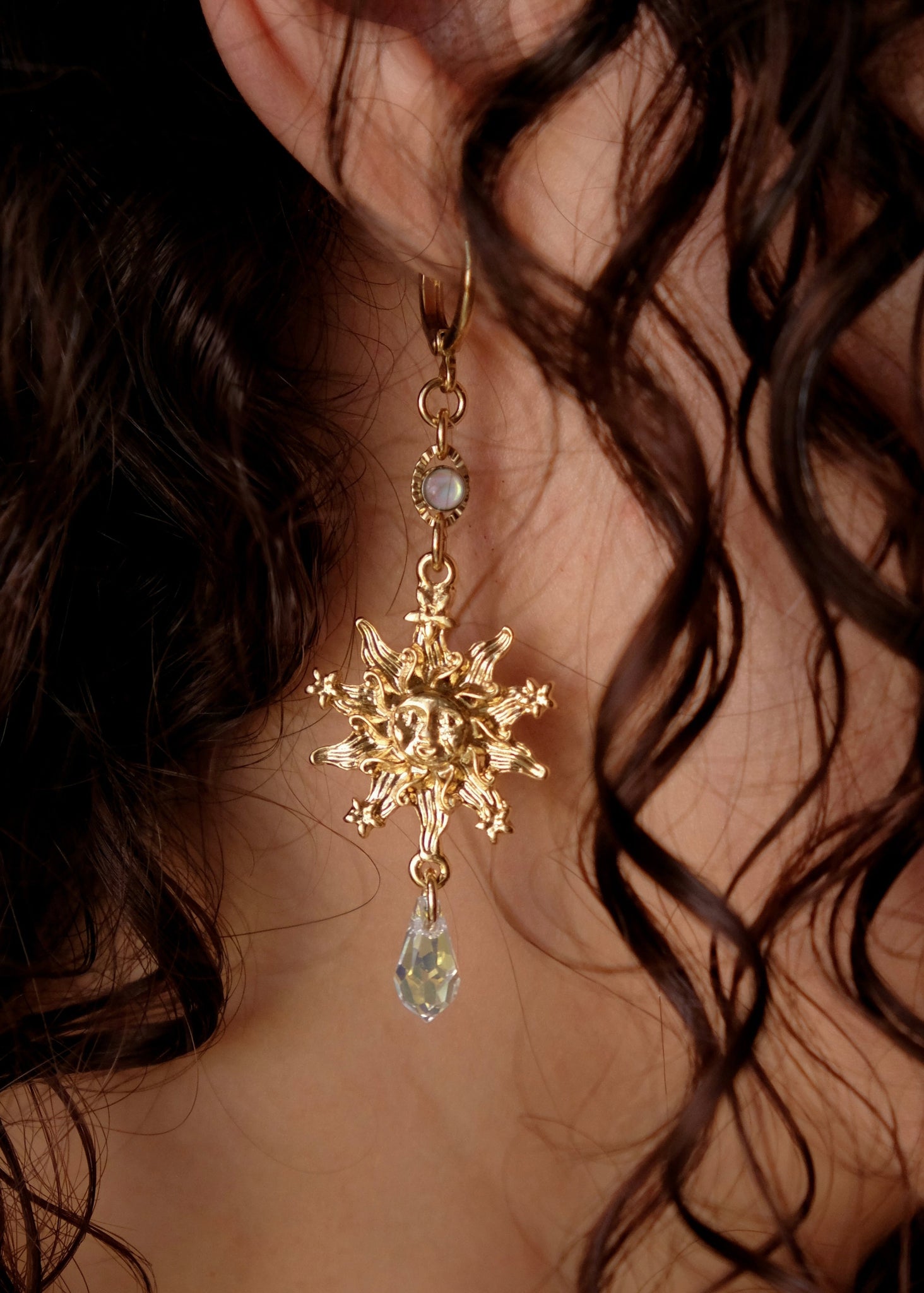 suns and crystals earrings