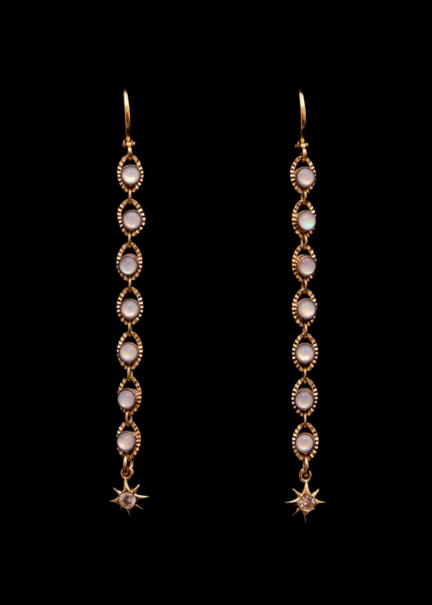 baby white acid earrings