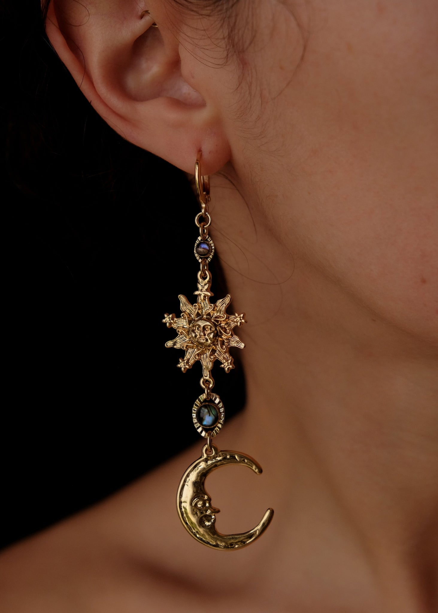 acid snake and eclipse earrings
