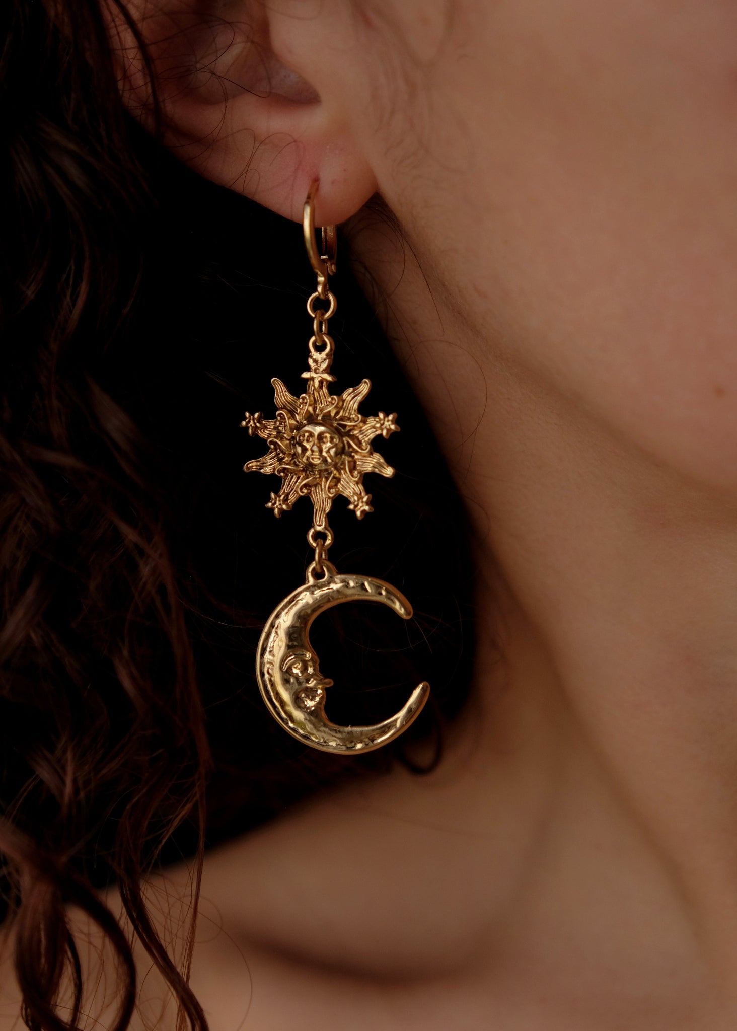gold eclipse earrings