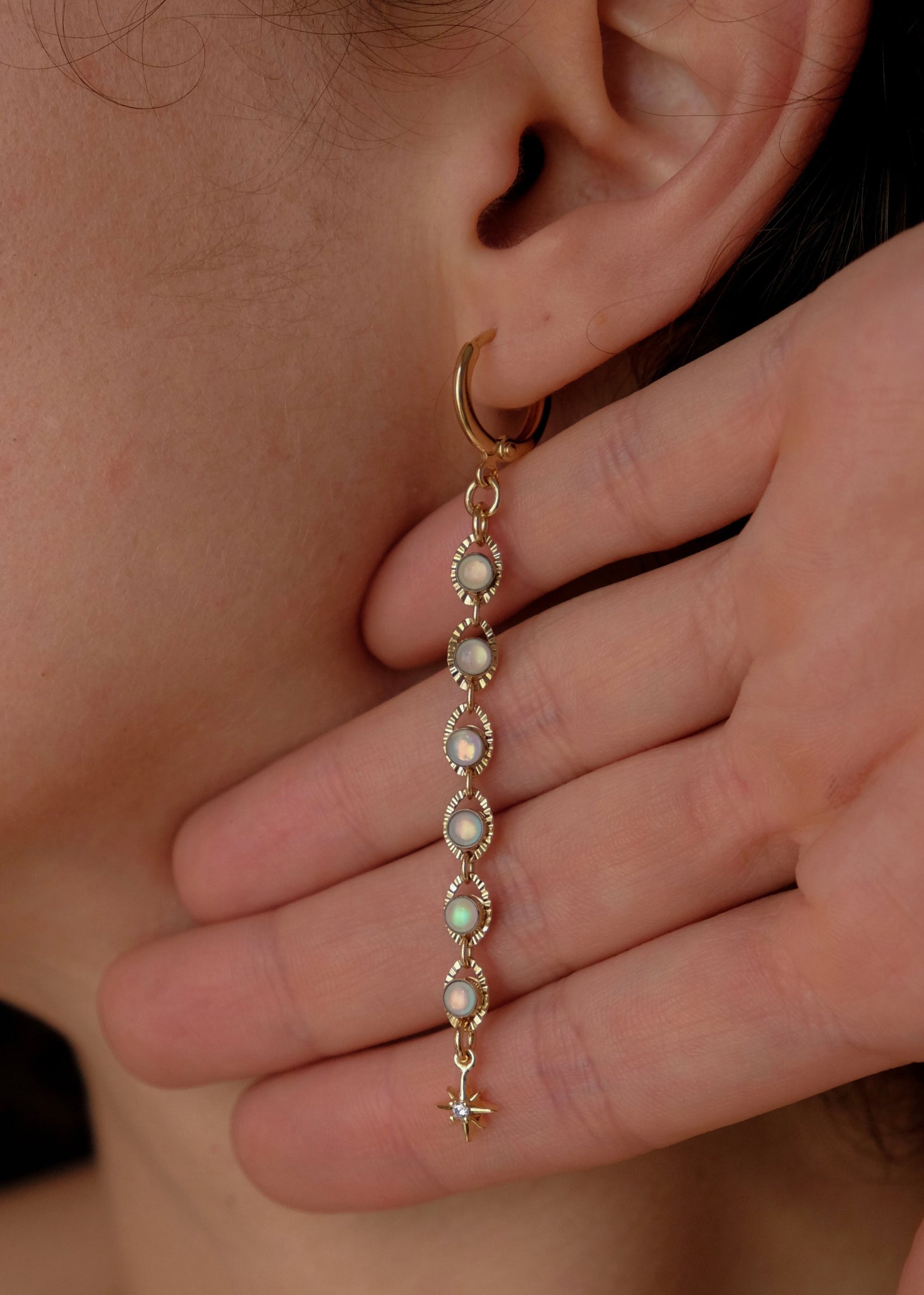 baby white acid earrings