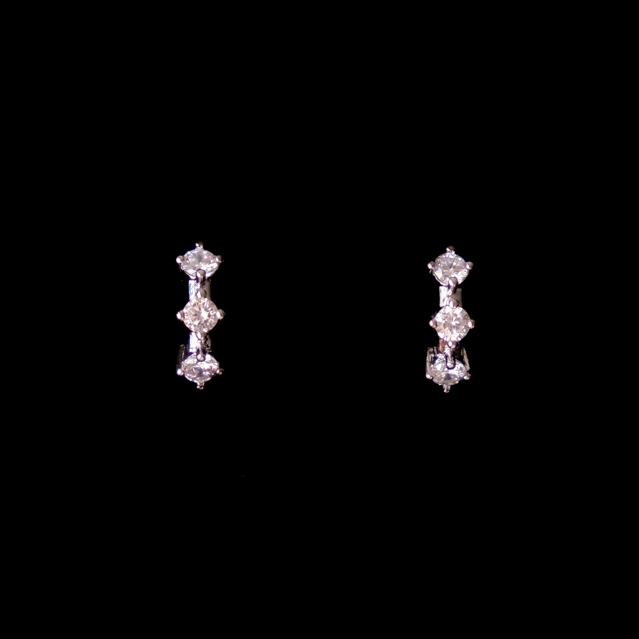3 crystal hoops