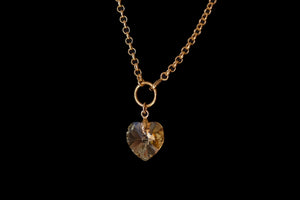 Gold Crystal Heart Choker