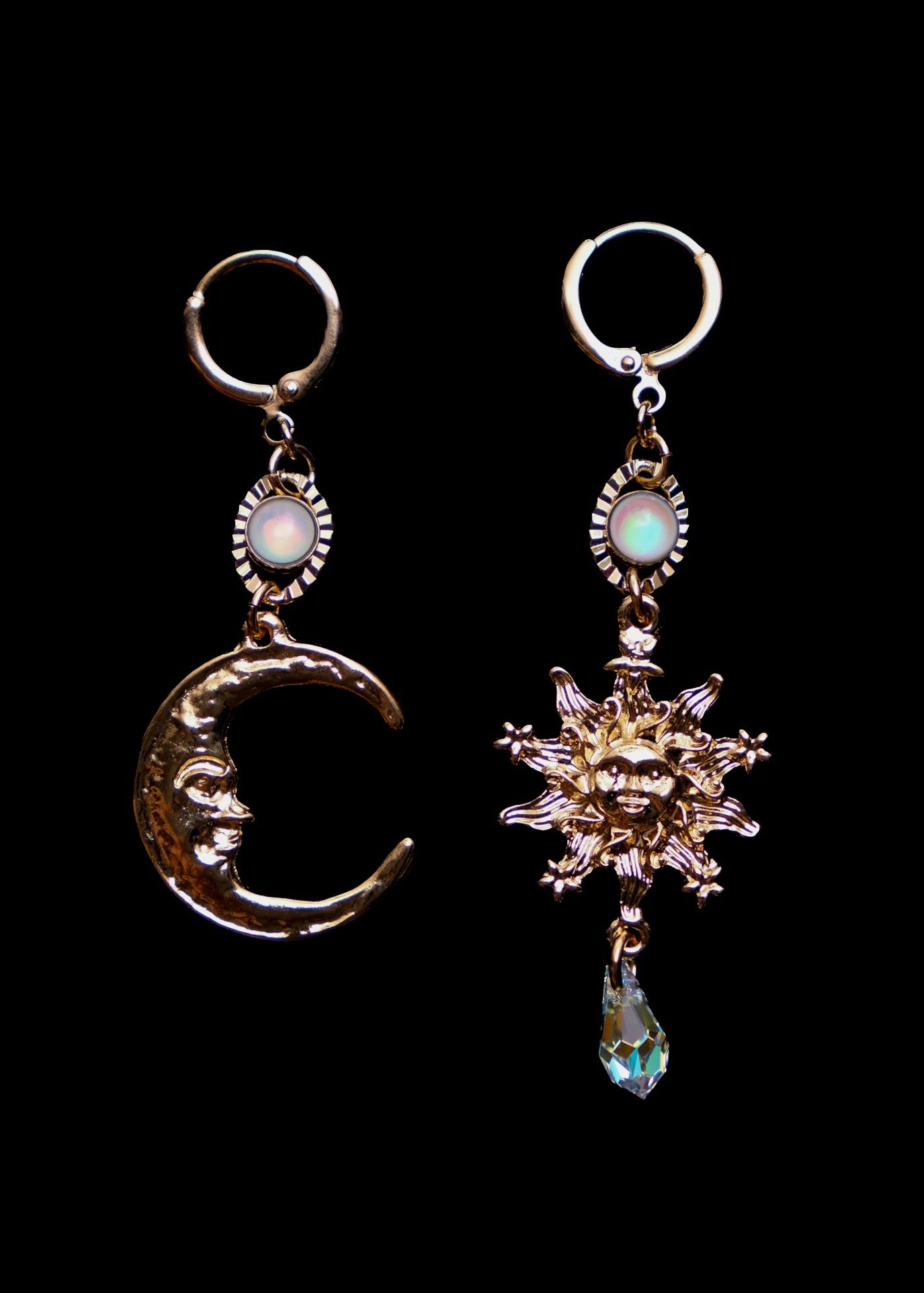 Sun • Moon • Halo Earrings