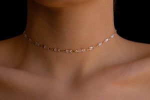 Crystal rectangles choker