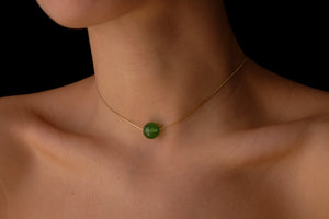 Jade sphere choker