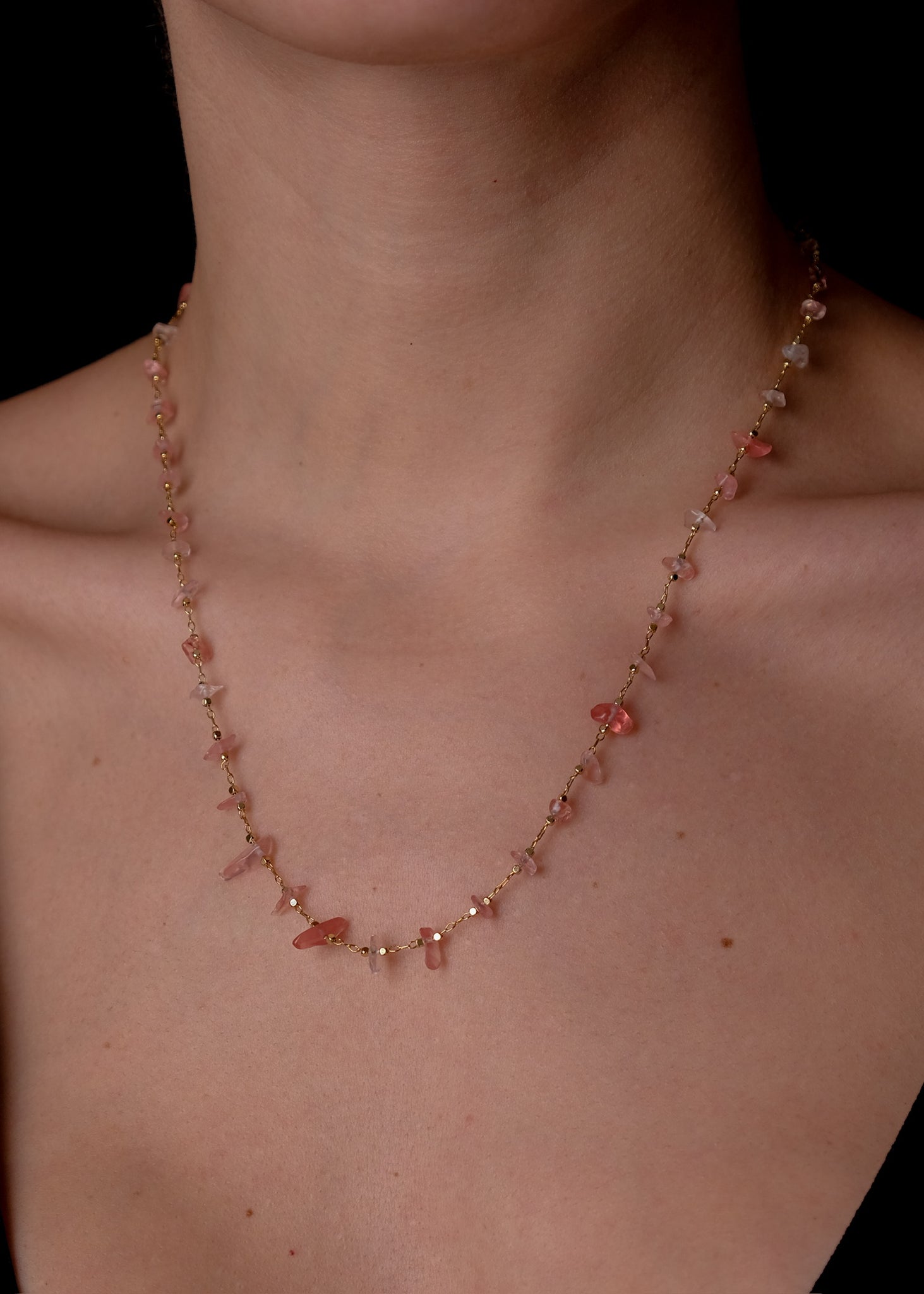 Pink quartz 3 collares set