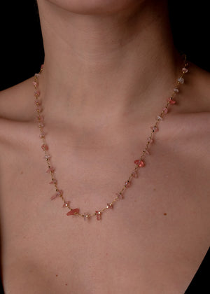 Pink quartz 3 collares set