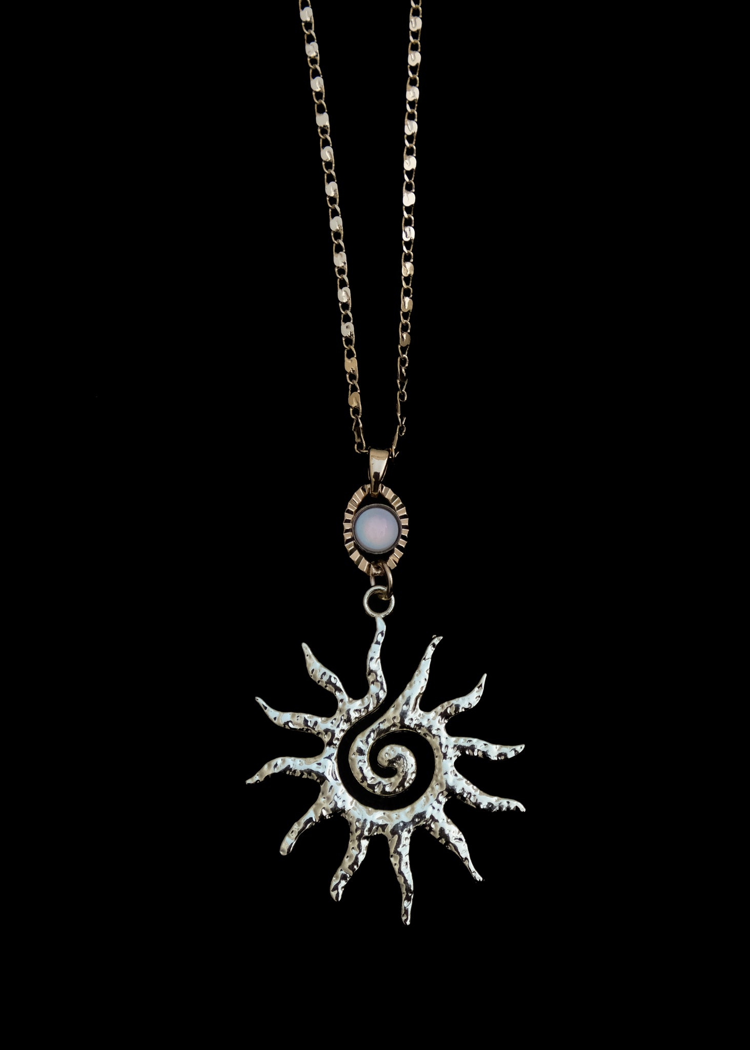 White acid Sun necklace